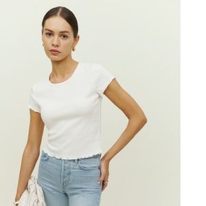 Reformation Jeans Lowen Tee in XS Ivory